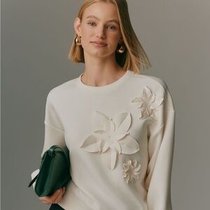 By Anthropology 3D Floral sweater M